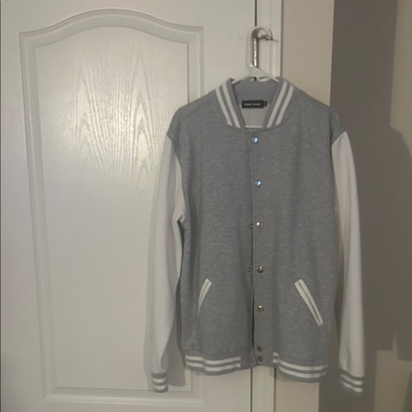 Saint Louis Crystal Other - Gray and White Bomber Jacket